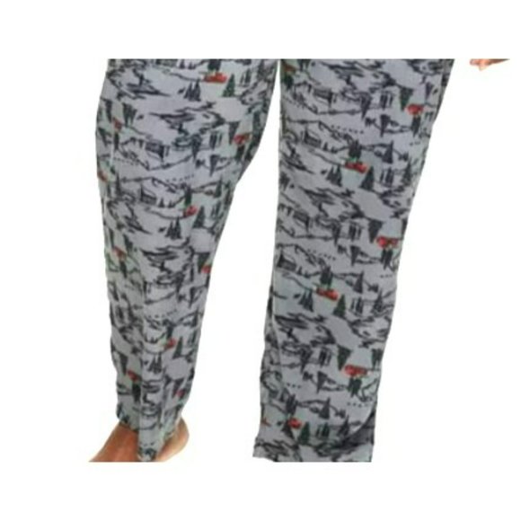 Fleece Pajama Lounge Sleep Pajama Pants Grey Red Trucks Men's Size 1X JJ2040 - Picture 3 of 3